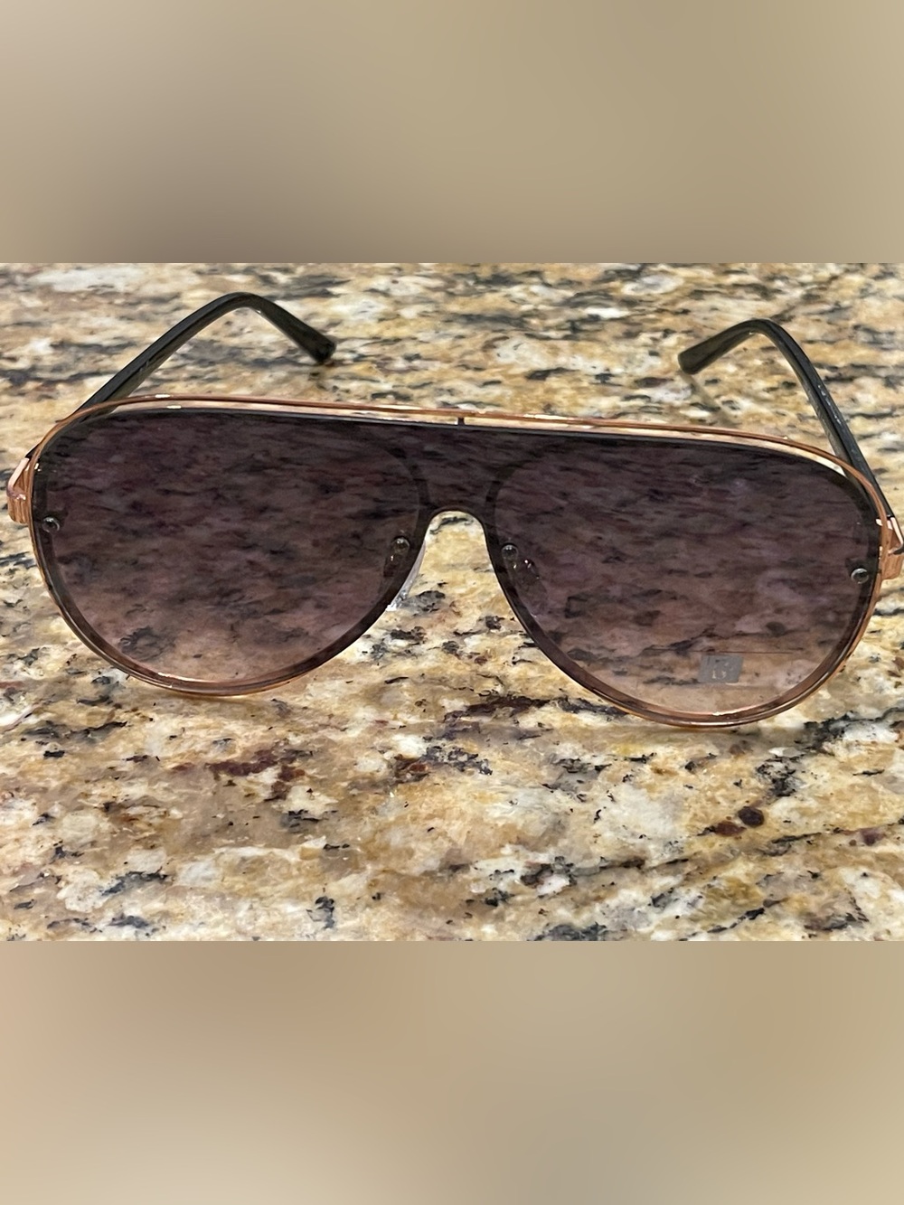 Laundry Segal Rose Gold Frame Sunglasses with Brown Gradient Lenses